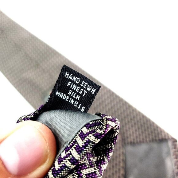 Robert Talbott Best Of Class Nordstrom Silk Tie Woven Purple Short Wide - Picture 6 of 8